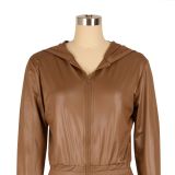 Casual Long Sleeve Zipper Hoodies Sport 2 Piece Pants Set AIL-255