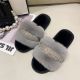 Fluffy Crystal Diamonds Flat Slippers ZFLX-FL-55