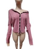 Fashion Patchwork Irregular Knit Hooded Cardigan QXTF-8212