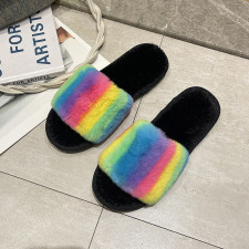 Colorful Plush Warm Home Slippers ZFLX-FL-19