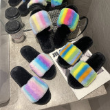 Colorful Plush Warm Home Slippers ZFLX-FL-19