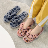 Leopard Print Herringbone Home Cotton Slippers ZFLX-FL-67 2