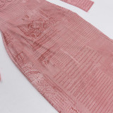 One Shoulder Lace Lace Long Sleeve Maxi Dress FL-23603