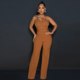 Fashion Solid Single Shoulder Jumpsuit CYA-900781
