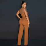 Fashion Solid Single Shoulder Jumpsuit CYA-900781