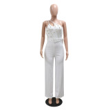 Fashion Solid Single Shoulder Jumpsuit CYA-900781