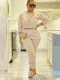 Casual Solid Hooded Sweatshirt And Pants 2 Piece Set YH-5329