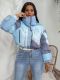 Casual Color Block Print Padded Cotton Jacket ZSD-0633