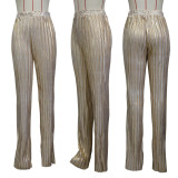 Solid Color Wide Leg Casual Pant YS-867