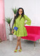 Solid Color Ruffles Sleeve Loose Midi Dress YH-5301