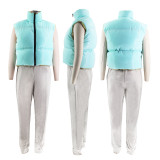 Contrast Color Sleeveless Pad Thicken Vest Jacket SFY-483