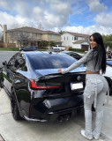 Casual Long Sleeve Hooded Tight Sport Two Piece Pants Set WSM-5355