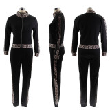 Fashion Print Zipper Two Piece Pants Set SFY-5115