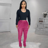 Fashion Furry Slim Stacked Pants CH-23101