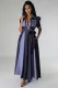 Contrast Color Short Sleeve Maxi Dress(With Waist Belt) XHXF-955