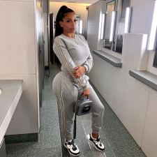 Beaded Round Neck Long Sleeve Pants Two Piece Set GDNY-2257