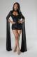 Plus Size Sequin Hollow Out Skinny Fly Sleeve See-Through Romper NY-2865