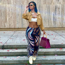 Fashion Colorful Tassel Fleece Pants MAE-2195