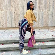 Fashion Colorful Tassel Fleece Pants MAE-2195