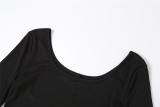 Solid Rib Knit Sport Fitness Jumpsuit XEF-36414