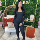 Solid Rib Knit Sport Fitness Jumpsuit XEF-36414