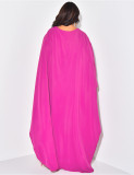 Solid Color Flare Sleeve Loose Maxi Dress LS-0401
