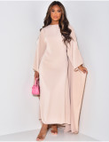 Solid Color Flare Sleeve Loose Maxi Dress LS-0401