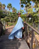 Solid Color Flare Sleeve Loose Maxi Dress LS-0401
