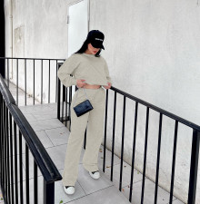 Casual Long Sleeve Sweatshirt And Pants Two Piece Set FENF-284