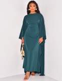 Solid Color Flare Sleeve Loose Maxi Dress LS-0401