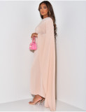 Solid Color Flare Sleeve Loose Maxi Dress LS-0401