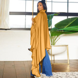 Pleated Long Solid Color Irregular Shawl Blouse YF-10623