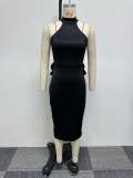 Plus Size Sexy Sleeveless Backless Midi Dress NY-2877