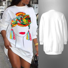 Casual Print Long Sleeve Pullover Sweatshirt SH-390788