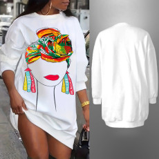Casual Print Long Sleeve Pullover Sweatshirt SH-390788