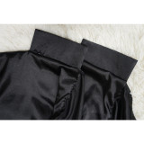 Pleated Long Solid Color Irregular Shawl Blouse YF-10623