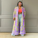 Print Color Block Long Sleeve Cardigan Coat YF-10634