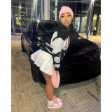 Fashion Print Long Sleeve Hooded Sweatshirt FOSF-8373