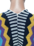 Plus Size Geometric Knit Tassel Jacket Cardigan Poncho CM-8698