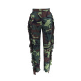 Casual Camouflage Print Tassel Pants HNIF-102
