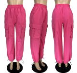 Loose Drawstring Solid Color Sport Pants LM-8373