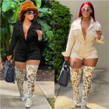 Fashion Long Sleeve Pockets Denim Romper YNSF-2617