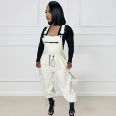 Loose Fashion Drawstring Jumpsuit Back Pants TK-6305
