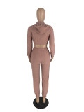 Casual Long Sleeve Zipper Hooded Pants Two Piece Set YH-5313