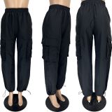 Loose Drawstring Solid Color Sport Pants LM-8373