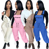Loose Fashion Drawstring Jumpsuit Back Pants TK-6305
