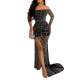 Sexy One Shoulder Hot Drill Split Nightclub Dress CYA-900157B
