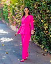 Plus Size Solid Color Long Sleeve Blazer Two Piece Pants Set OD-8631
