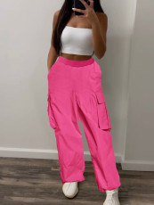 Loose Drawstring Solid Color Sport Pants LM-8373