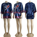 Short Sleeve Print Loose Casual Dress GYSF-0039